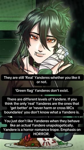 Quit trying to cherry pick what are and aren’t real Yanderes. They all are…unless it’s Yandere bait which a lot of y’all seem to think are ‘real Yanderes’ but actually aren’t. . . . . #yanderevisualnovel #yandere #boyfriendtodeath #yourboyfriend #tkatb