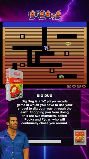 Dig Dug (Atari 2600) - Dig Dug is a 1-2 player arcade game in which you have to use your shovel t...