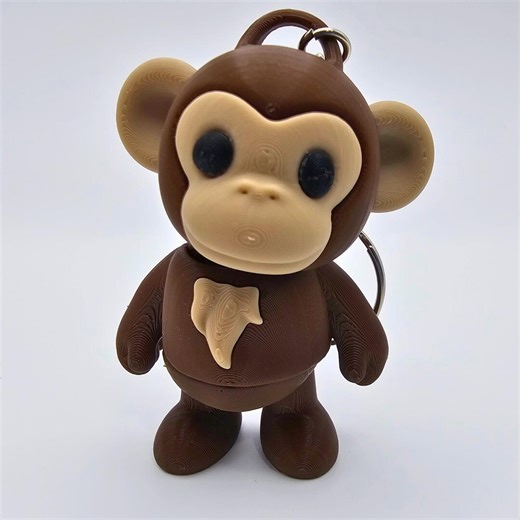 Monkey Keychain | 3D Printed Monkey - Etsy
