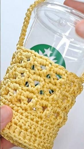 DIY crochet cup holder💕✨️🎁 #crochetprojects