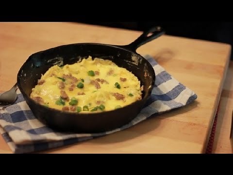 Egg & Sausage Baked Omelet in a Cast Iron Skillet : Egg Basics