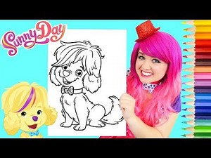 Coloring Sunny Day Doodle Puppy Dog Coloring Book Page Prismacolor Pencils | KiMMi THE CLOWN