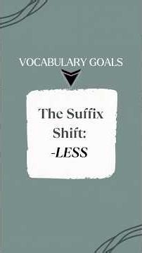The Suffix Shift: How to Use -LESS for Better English Vocabulary 🧠 #easyenglisheveryday