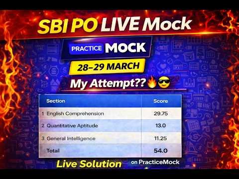 PracticeMock SBI PO 2026_LIVE Mock 28-29 March | #practicemock #sbipo #ibps #rbiassistant