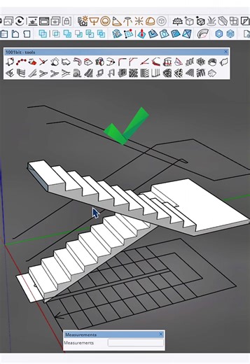 Sketchup P8 | របៀបបង្កើតជណ្តើររាង U Shape ដោយប្រើ1001 bit tools ( Wrong and True ) use Plug-in : 1001 bit tools #sketchup #architecture #ស្ថាបត្យកម្មខ្មែរ #tip #tiktokkhmer