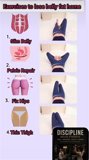 4 easy fast bally fat lose exercise at home 💪 #homeworkout #exercise #fitness #fatlossworkout