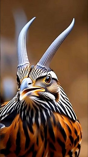 Majestic Fantasy Bird with Twin Horns