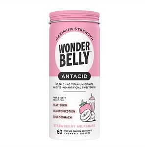 Wonderbelly Antacid Tablets for Heartburn Relief, Strawberry Milkshake Flavor, 60 Chewable Tablets - Walmart.com
