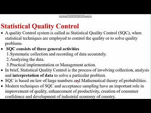 IEQ-37 Statistical Quality Control