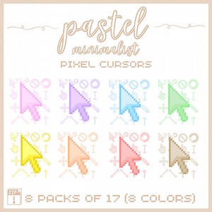 Pastel BUNDLE Minimalist Cursors - Full Aesthetic Packs of All 17 States - Etsy