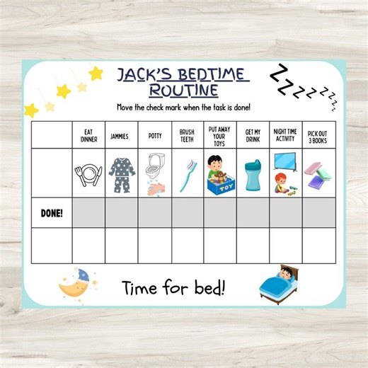 Toddler Bedtime Routine Chart: Visual Positive Parenting Tool (printable) - Etsy