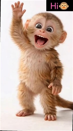 Cute Baby Monkey Saying Hi 👋🐒 | So Adorable #funny #shorts