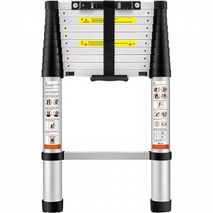 BENTISM 10.5FT Telescoping Ladder 375lbs Load Capacity Aluminum Telescopic Extension Ladder, Multi-purpose Collapsible Ladder for RV，Home or Outdoor Work