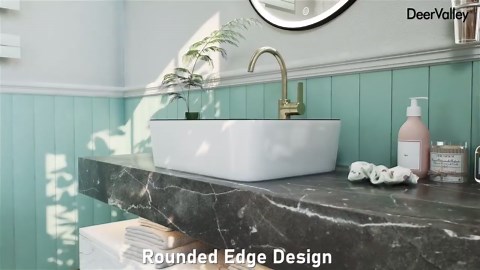 DEERVALLEY Rectangular 19 in. Vessel Bathroom Sink in White and Black Ceramic With Faucet Not Included DV-1V0002