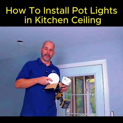 How to install pot lights in kitchen ceiling #fix #tip #tools #business #tricks #diy #fyp #foryou