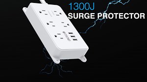 Watch surge protector power strip power strip with usb flat plug power strip on Amazon Live