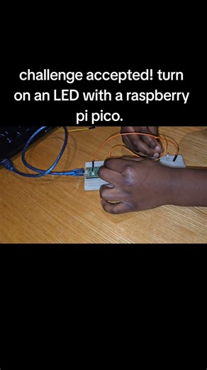 challenge accepted! turn on an LED with a raspberry pi pico. #foryoupage #foryoupage #viral