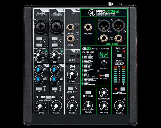 ProFX6v3 6-Channel Analog Mixer with USB - MACKIE | MACKIE