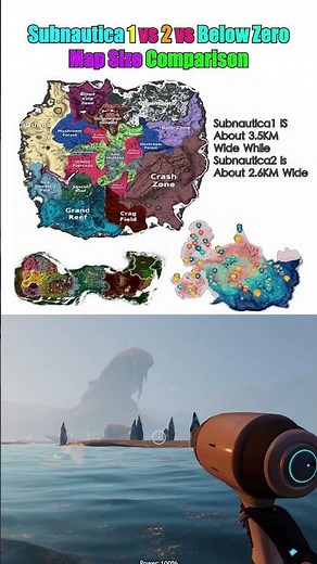 Subnautica 1 vs 2 vs Below Zero: Map Size Comparison #Subnautica2