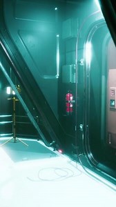 realistic futuristic sci-fi spaceship corridor