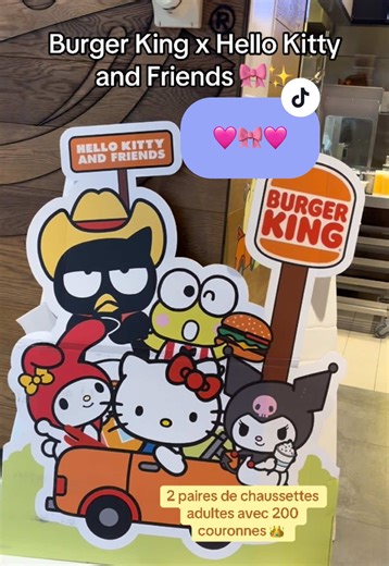 Burger King x Hello Kitty and Friends 🎀✨ Tailles 39-42 #Bk #HelloKitty #Tiktokfood #BurgerKing #chaussettes @Burger King France