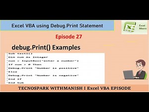 Excel VBA Debug.print Statement Examples I Debug.Print Statement I Episode -27