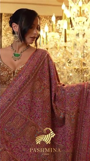 Faryab Pink Jamawar Pashmina Shawl