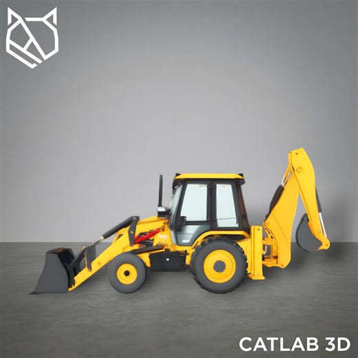 Backhoe Loader STL | 3D Printable Construction Machine | Heavy Equipment Model | Digital File - Etsy