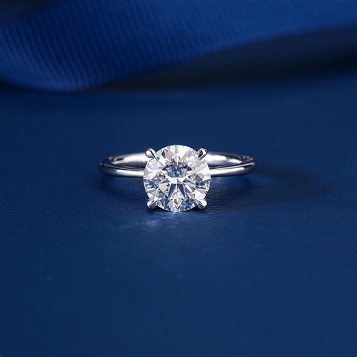 2.0 Carat Lab Grown Diamond Engagement Ring, Hidden Halo, IGI Certified - Etsy