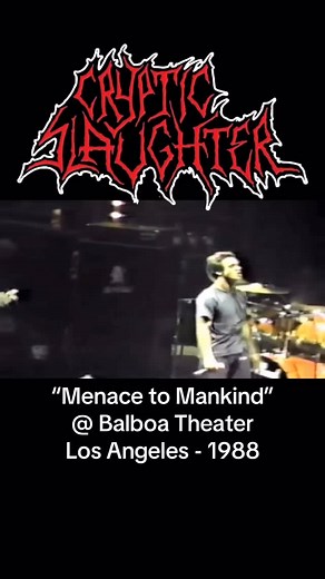 Cryptic Slaughter tearing up Balboa Theater | Los Angeles 1988 #CrypticSlaughter #CrossoverThrash #LAUnderground #80sHardcore #ThrashPunk #exploremore #discoverypage #throneofnecropolis | Throne of Necropolis