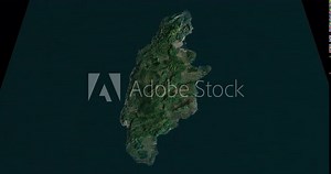 Jamaica west to east map with 3d relief 4K satellite ground top height