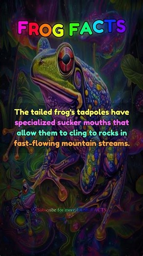 The tailed frog's tadpoles have specialized sucker mouths... | Frog Facts