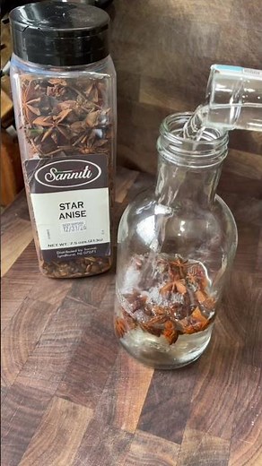 Homemade anise extract using Sanniti Star Anise from Supermarket Italy with vodka.