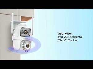 BOAVISION Dual Lens Linkage Security Camera PTZ Camera 360° View Auto Tracking Human Detection