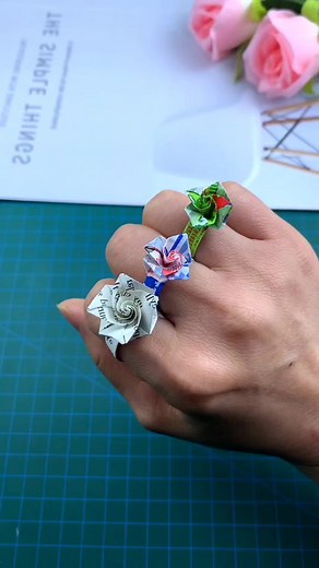 It’s not that the ring can’t be bought, but that folding the test paper is more cost-effective #handmade #origami #handmade #diy #ring #learnWillseries paper craft ideas | paper craft ideas