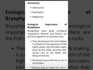 Ecological Importance of Bryophytes, Bsc-l, Botany