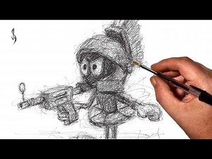 How to Draw Marvin the Martian | Cool Scribble Art Style - Videos For Kids