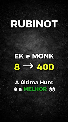 Melhor Rota de Evolução para EK e Monk no RubinOT