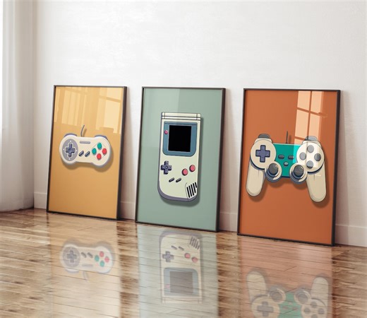 Retro Gaming Wall Art Prints, Set of 3 Vintage Gaming Wall Art, Gamer Wall Art, Boys Room Gamer Decor, Video Games Room Art, Gift for Gamer - Etsy UK