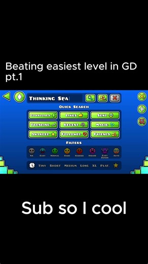 Beating Easiest Geometry Dash Level