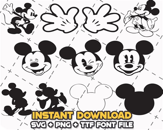 Mouse Designs SVG Bundles: Cricut & Lazer Cut Files (digital Download) - Etsy
