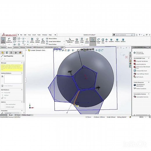 Designing a football using Solidworks