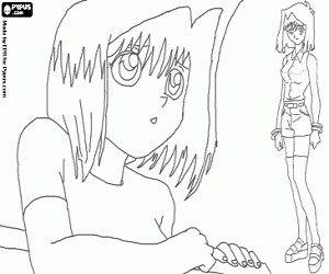 Anzu Mazaki, the friend of Yugi coloring page printable game