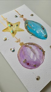 Day 8/12 Christmas Card - Watercolor and Glitter ✨ These are the last cards for Christmas 2025.🎄 Watercolors, glue, glitter and cardboard tubes create truly magical Christmas cards. ✨ Follow along — tomorrow I’m sharing three easy gift wrapping ideas. 🎁 #christmas2025 #watercolorart #glitter #christmascards #makewithlake | Lake InteriorDesign