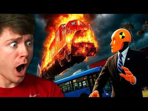 Reacting to CRAZY CRASHES with NO BRAKES!? (BeamNG Drive)