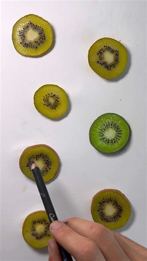 Spot the Kiwi Slice Drawn! 🥝 Easy to Find or Not?! 🤔 #funnyart | Gaspi - Artist Oh My God