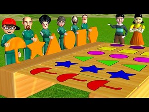 Scary Teacher 3D vs Squid Game Put in Key Dalgona Candy Shapes Challenge Granny vs Neighbor Loser