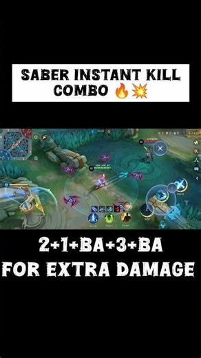 saber combo for beginners ❤️✨#mlbb#saber#instantkill