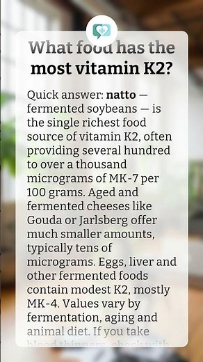 What food has the most vitamin K2?