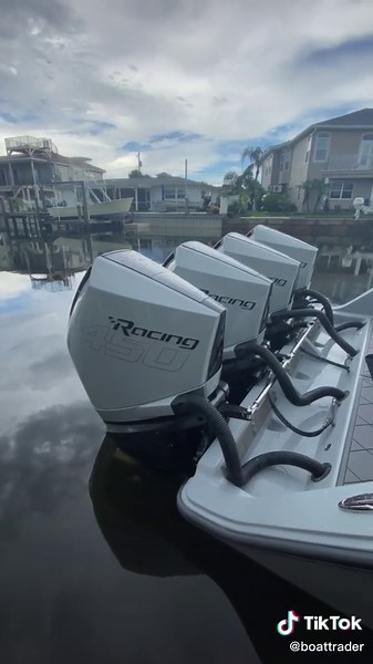 Quad Mercury Racing 450R Startup - Boat Engine ASMR